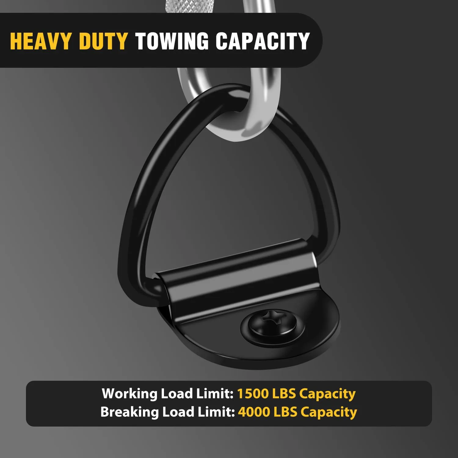 10 Pcs Tie Down Anchors Heavy Duty Steel V-Ring Bolt On D-Rings