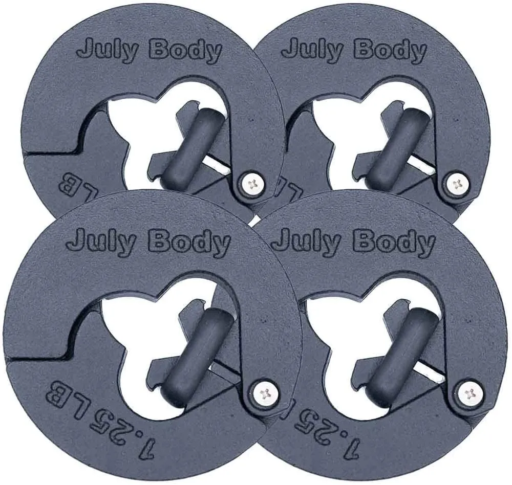 1.25 Pound Weight Clips  Adds 2.5 Total Pounds - For Dumbbells, Kettlebells, and Barbells - Makes 7.5 12.5 17.5 22.5 27.5 Pound Dumbbells - (4 Clip Pack)