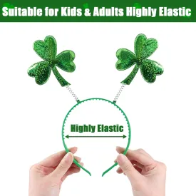 2 Pack St. Patrick's Day Headbands Green Shamrock Clover Headband St. Patrick's Day Accessories Favors for Kids Adults