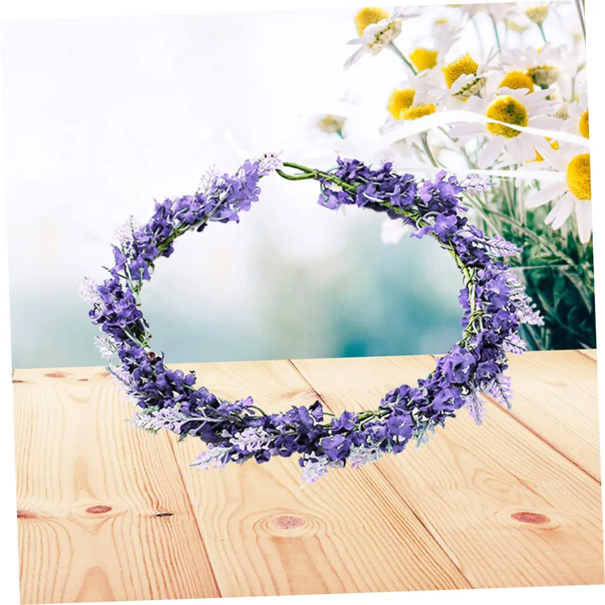 3pcs Lavender Flower Crown Headband Floral Wreath Accessory for Weddings Parties and Vacations Elegant Floral Headpiece with Realistic Appearance