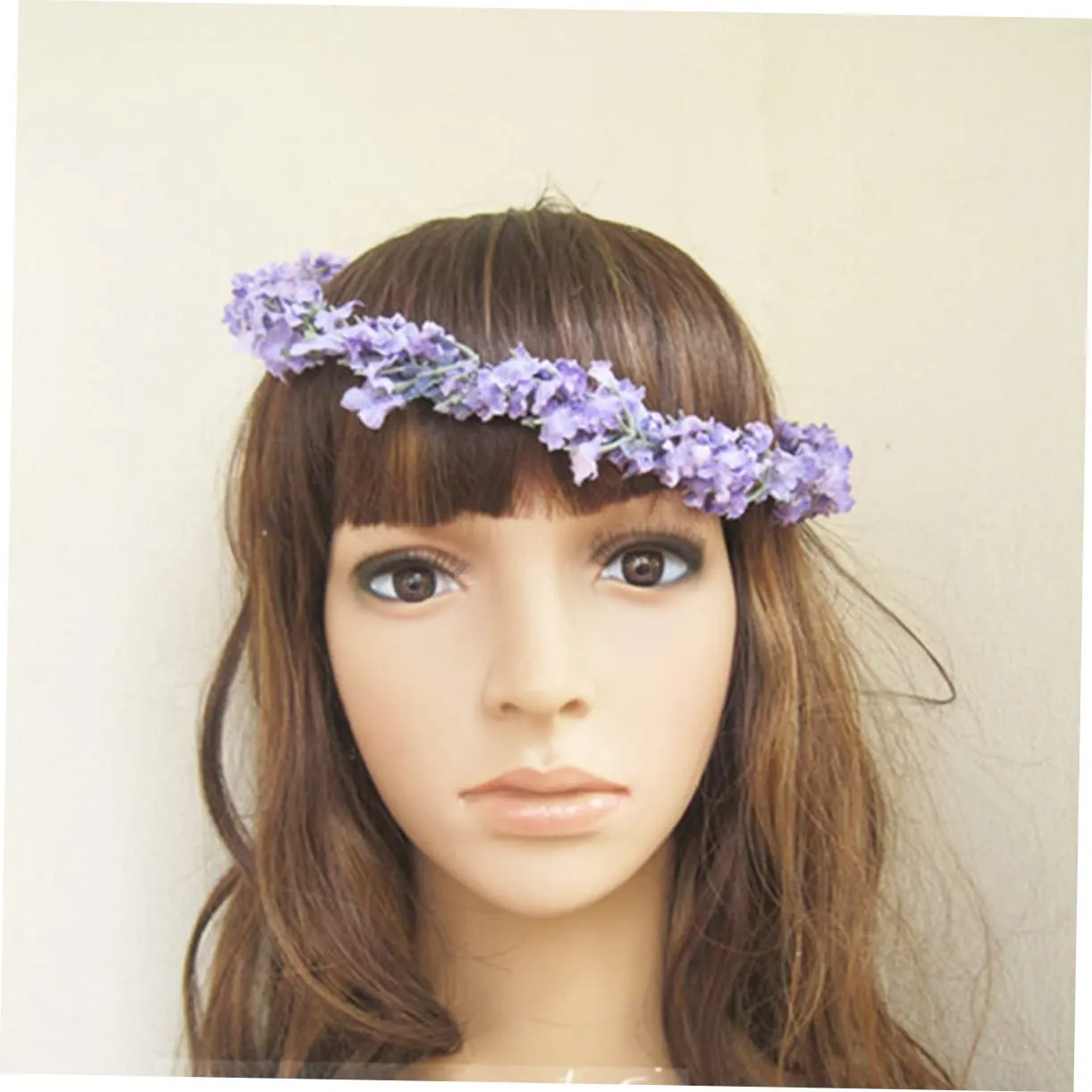3pcs Lavender Flower Crown Headband Floral Wreath Accessory for Weddings Parties and Vacations Elegant Floral Headpiece with Realistic Appearance