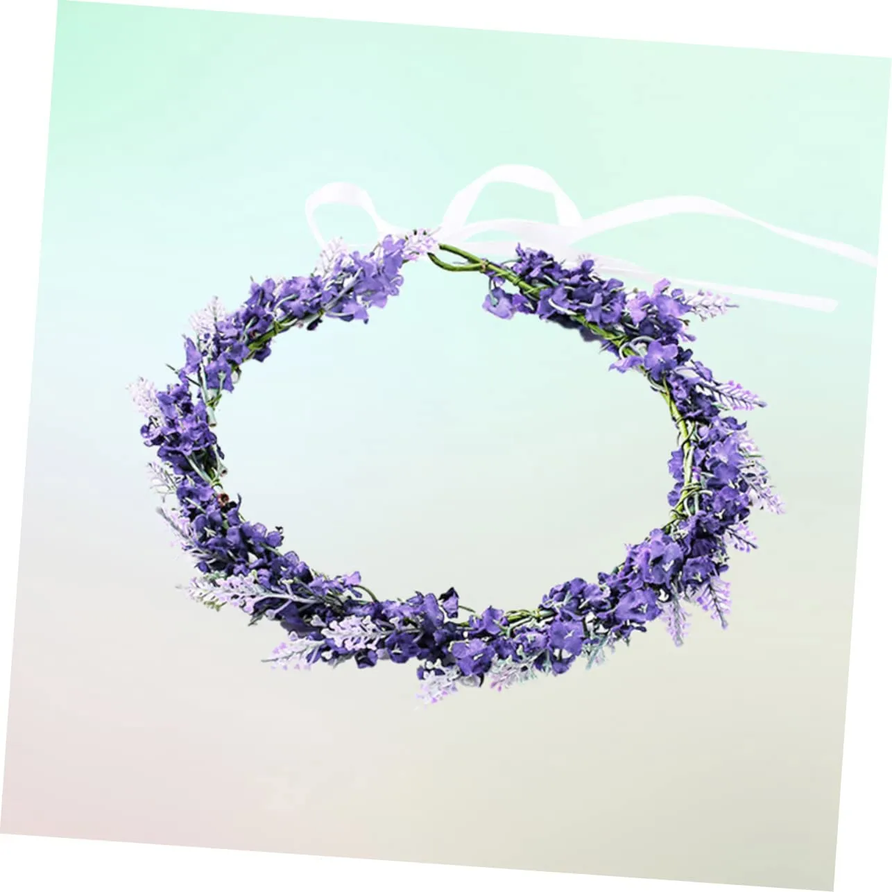 3pcs Lavender Flower Crown Headband Floral Wreath Accessory for Weddings Parties and Vacations Elegant Floral Headpiece with Realistic Appearance