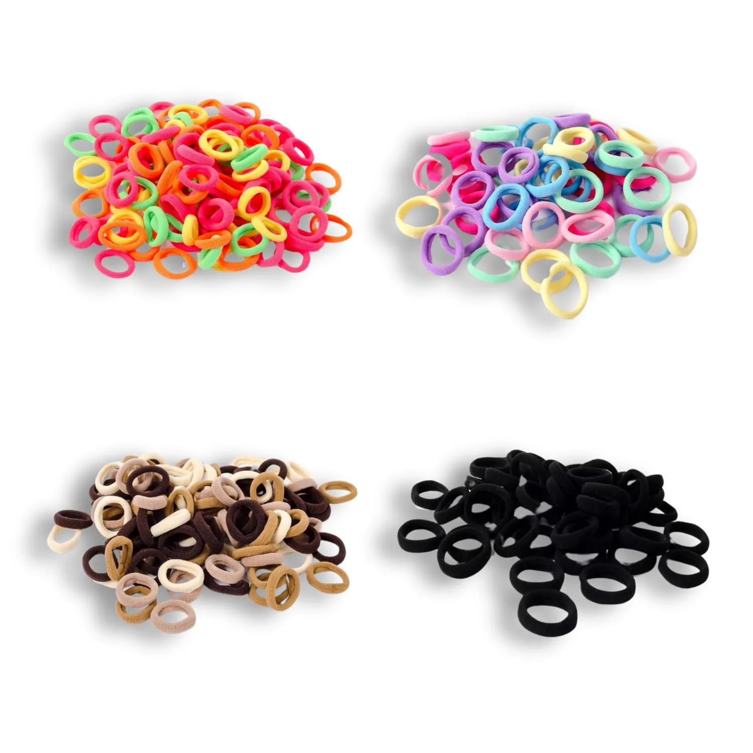 400PCS Baby Toddler Hair Ties, Elastic Hair Rubber Bands for Girls, 17 Colors Candy Cotton Toddler Hair Accessories, Small Soft Seamless Ponytail Holders for Kids TIZZ