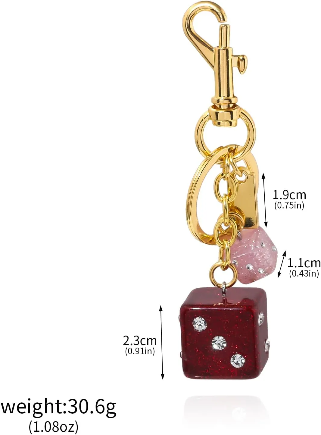 8 Ball Dice Charm Keychain - Cute Bag Purse Handbag Accessories - Y2K Aesthetic Key Chain for Women Men