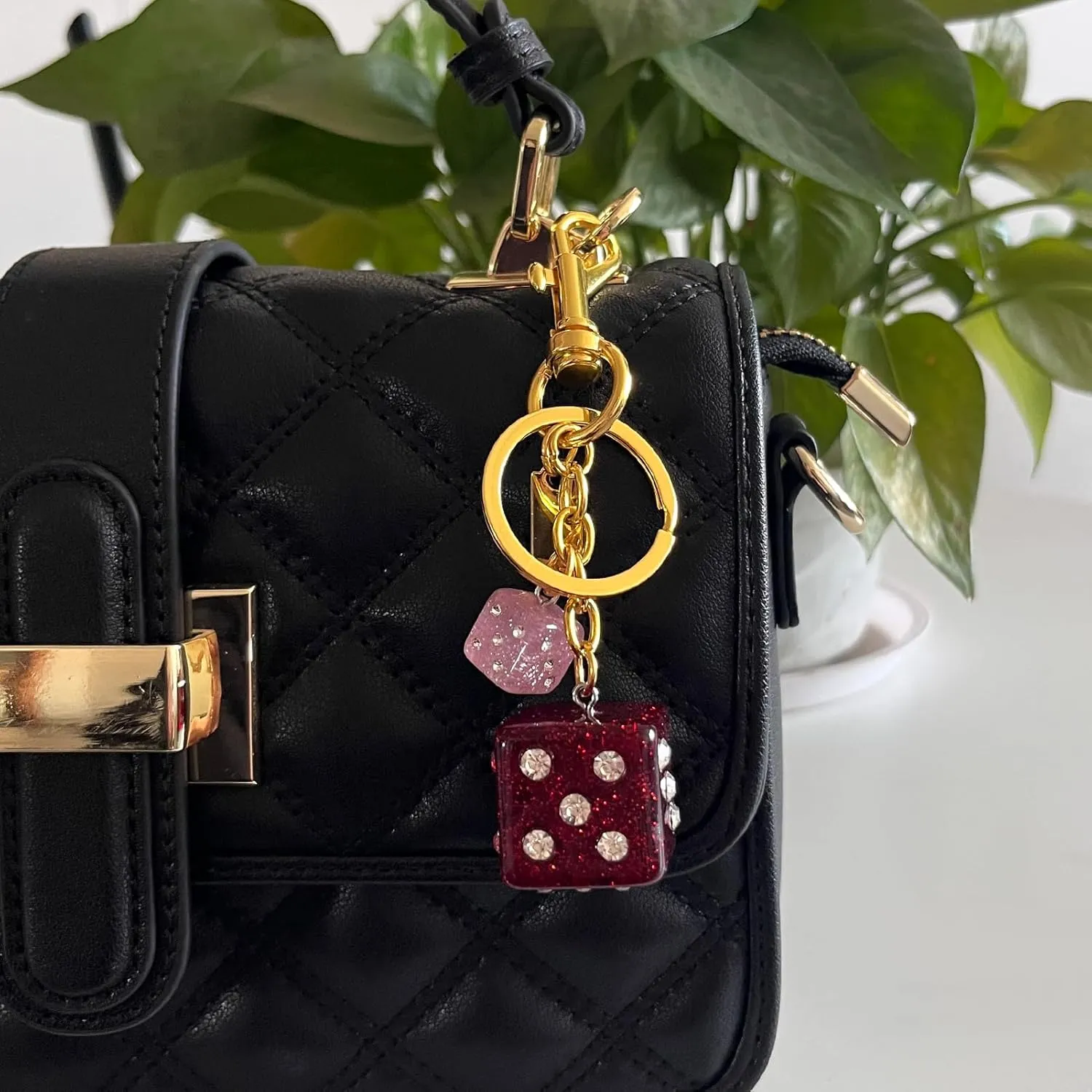 8 Ball Dice Charm Keychain - Cute Bag Purse Handbag Accessories - Y2K Aesthetic Key Chain for Women Men