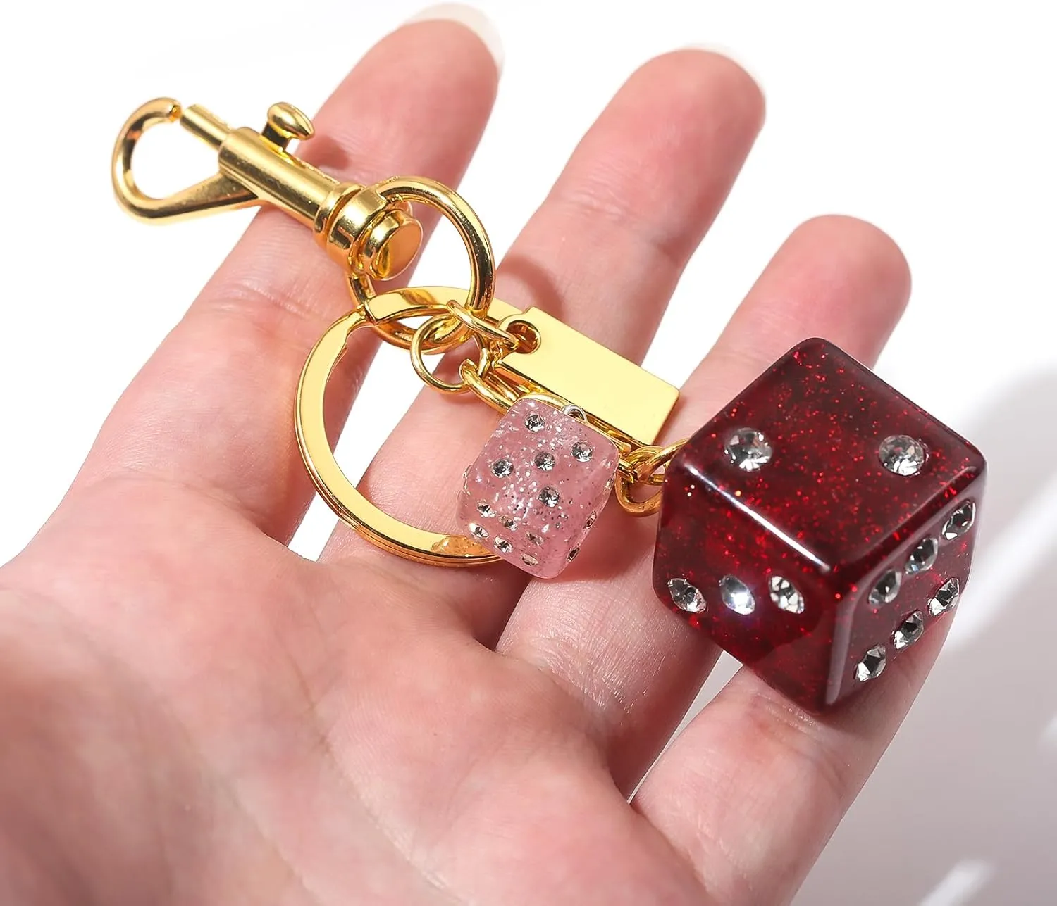 8 Ball Dice Charm Keychain - Cute Bag Purse Handbag Accessories - Y2K Aesthetic Key Chain for Women Men