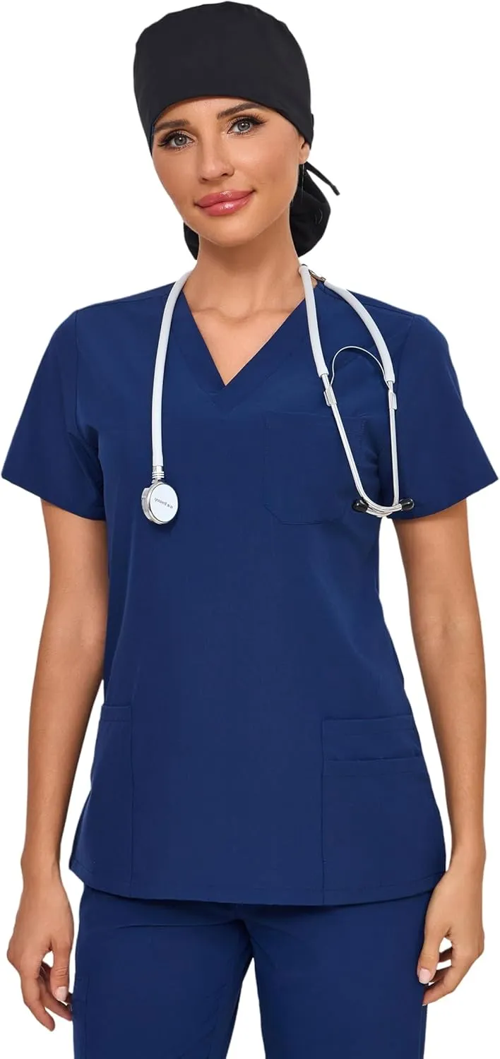 Adjustable Cotton Scrub Cap with Button, Cotton-Lined Working Cap Sweatband, Elastic Bandage Tie Back One Size