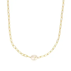 Ania Haie Gold Pearl Sparkle Chunky Chain Necklace