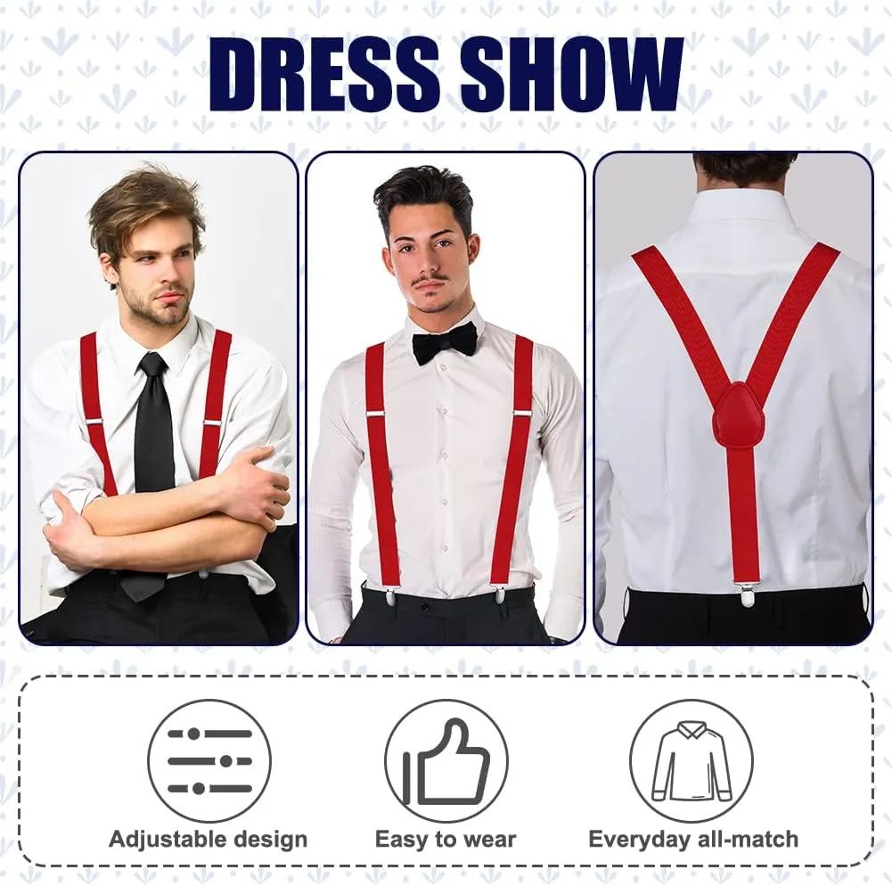 AOMIG Men's Braces with Strong Metal Clips, 3.5cm Wide Heavy Duty Suspenders