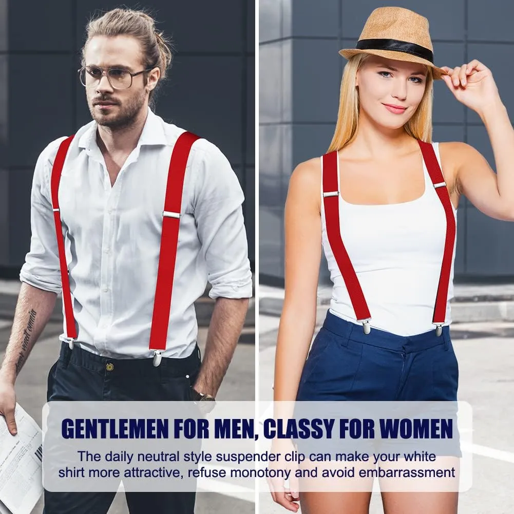AOMIG Men's Braces with Strong Metal Clips, 3.5cm Wide Heavy Duty Suspenders