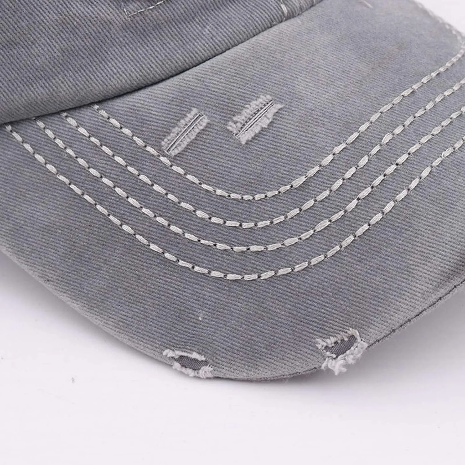 Baseball Hat Ponytail Cap Vintage Distressed American-Flag Hats Pony Tail Caps High Bun