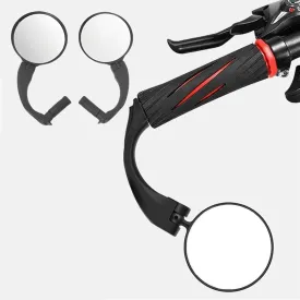 Bike Mirrors 2 Pcs,Bike Bar End Mirror,HD Glass Convex Lens Bicycle Rearview Mirror,Scratch Resistant Safe Cycling/E-Bike Rearview Mirrors,Easy to Install