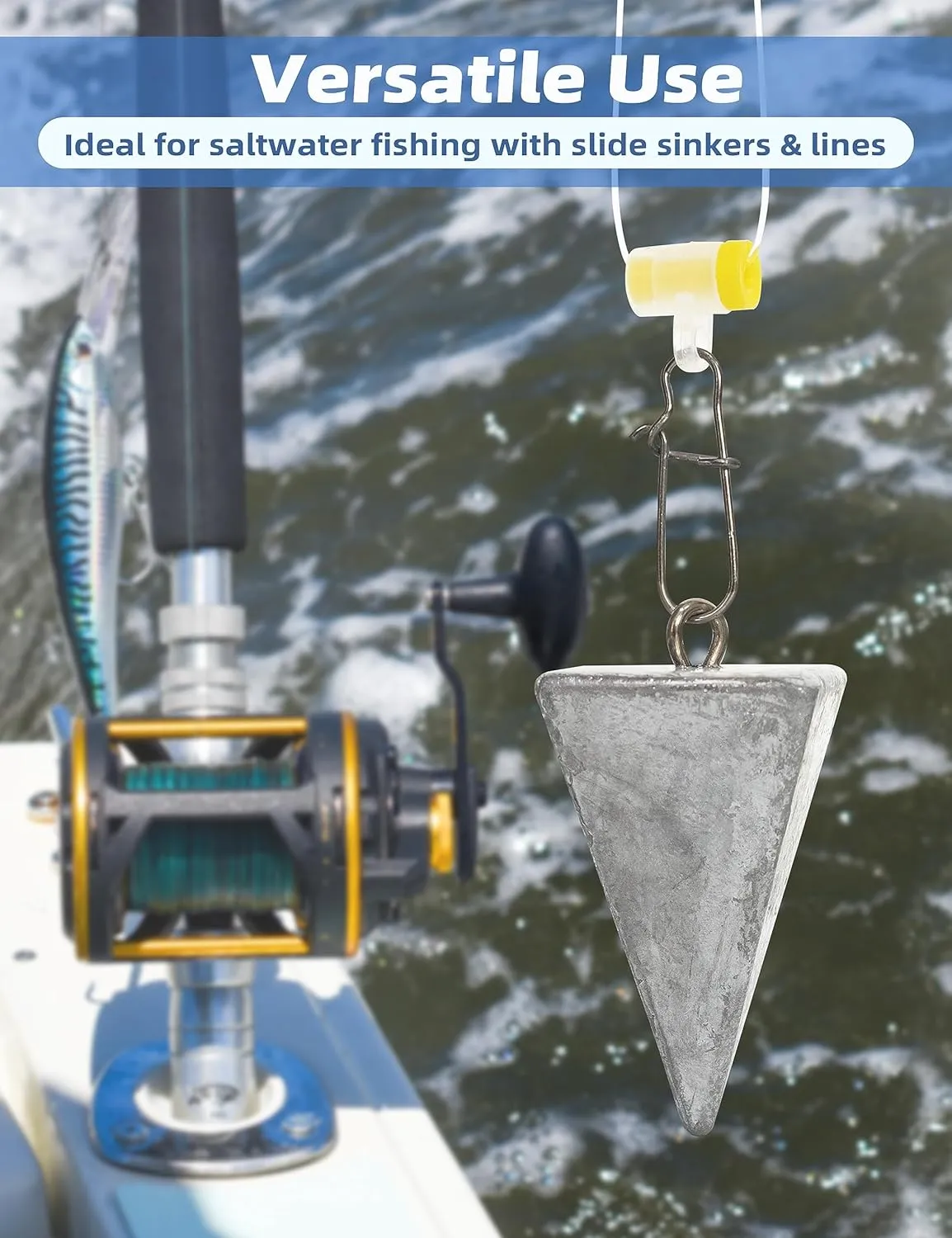 BLUEWING Pyramid Sinkers Lead Fishing Weights 1oz,2oz,3oz,5oz,8oz,10oz,12oz,16oz,32oz for Saltwater