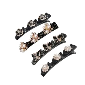 Braided Hair Clips for Woman, Sparkling Crystal Stone Braided Hair Clips Hair Accessories Decorative Hair Pins for Styling Hair Barrettes for Women Birthday Anniversary Christmas Gifts (4 PCS)