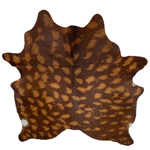 Brazilian Brown Cowhide with Golden Brown Faux Acid Wash - 6'10" x 5'8" (BRFAW001)