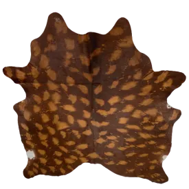Brazilian Brown Cowhide with Golden Brown Faux Acid Wash - 6'10" x 5'8" (BRFAW001)