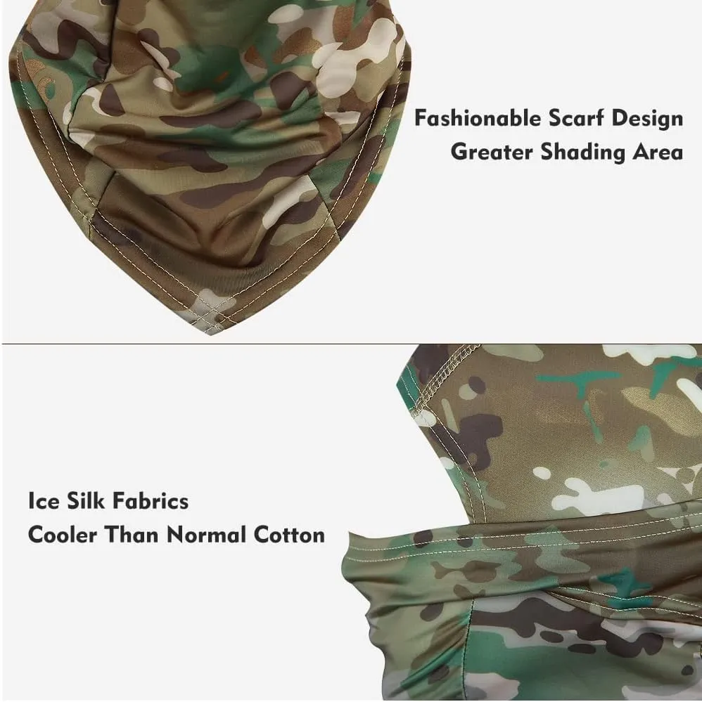 Camo Balaclava Face Shiesty Ski Mask,UV Protection Ice Silk Neck Gaiter Sun Hood for Men Women Motorcycle Cycling
