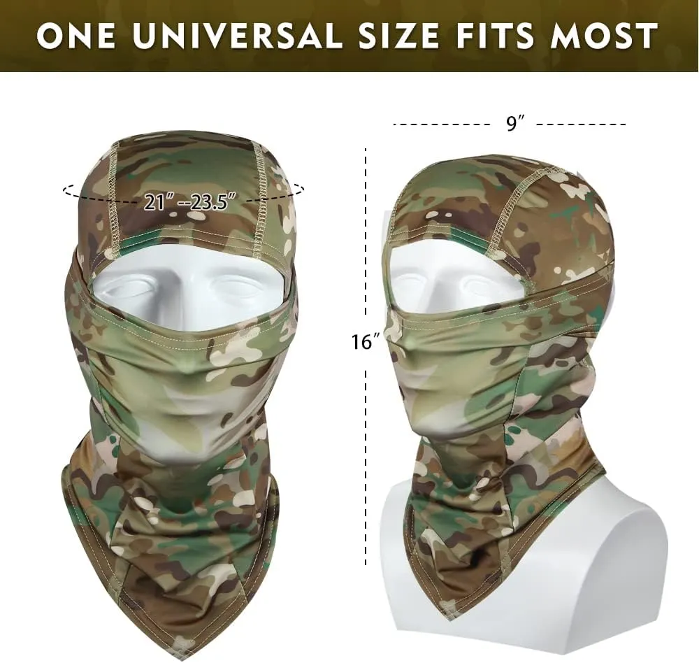 Camo Balaclava Face Shiesty Ski Mask,UV Protection Ice Silk Neck Gaiter Sun Hood for Men Women Motorcycle Cycling