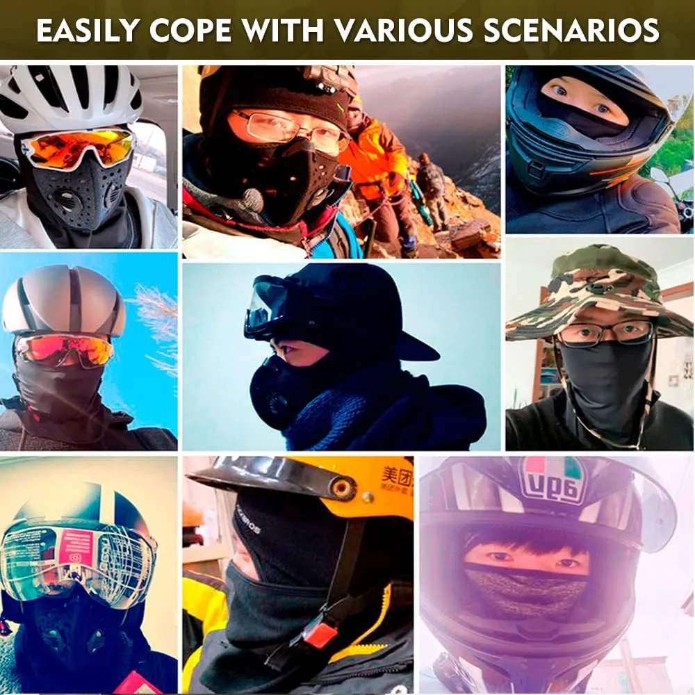 Camo Balaclava Face Shiesty Ski Mask,UV Protection Ice Silk Neck Gaiter Sun Hood for Men Women Motorcycle Cycling