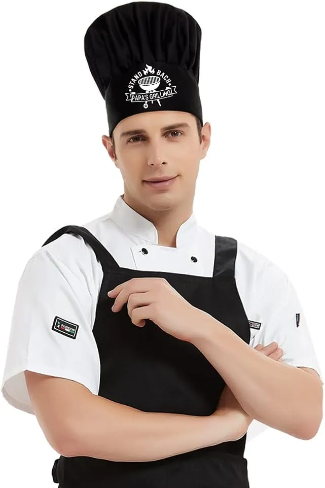 DYJYBMY BBQ Master, Adult Adjustable Kitchen Cooking Hat Funny BBQ Chef Hat for Men Woman Husband Dad BBF