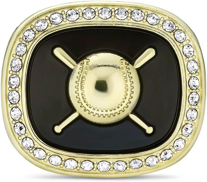 Express Medals 2025 Champion Baseball Trophy Ring in Sizes 6 to 11 with Award Display Stand Trophies