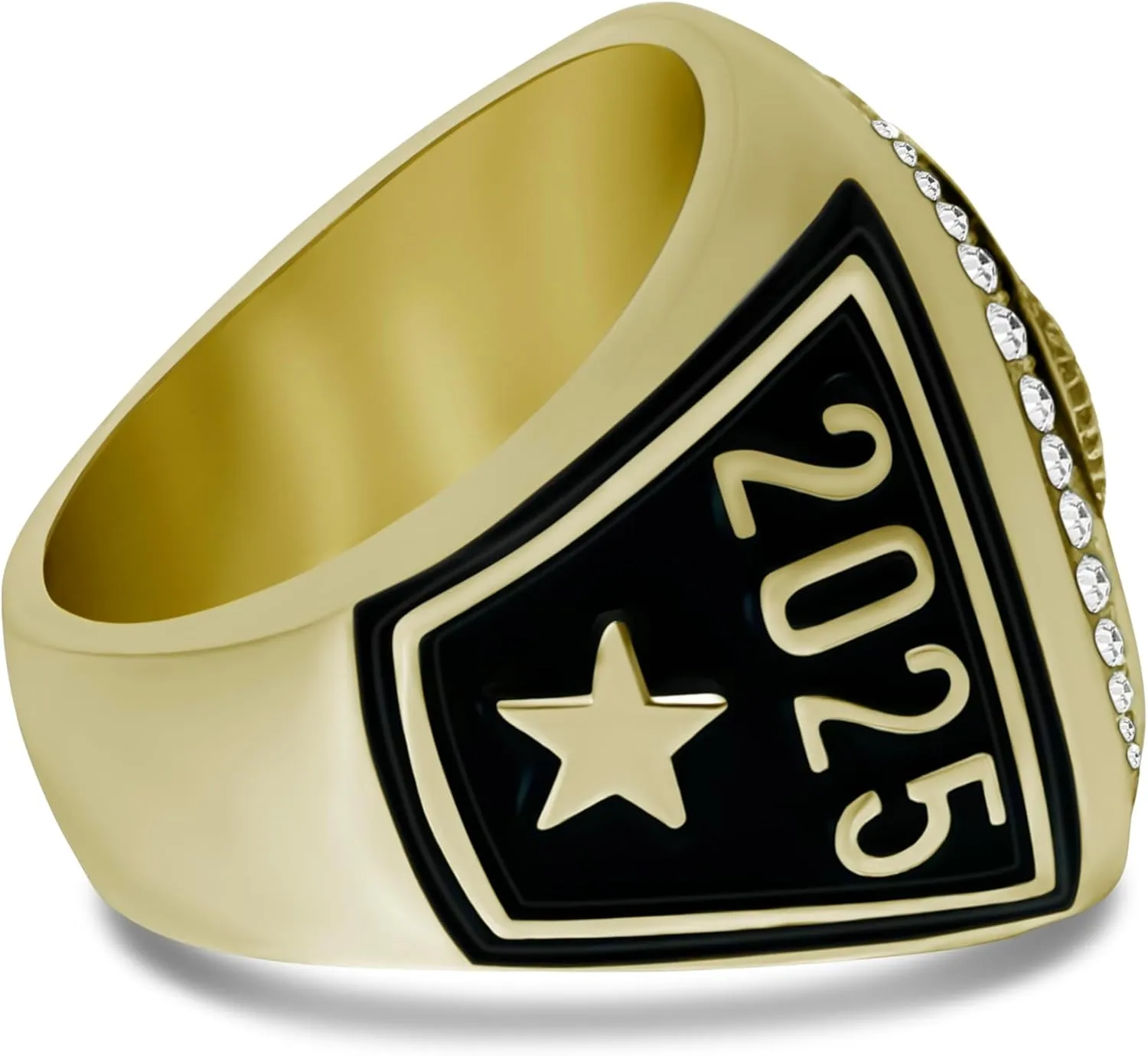 Express Medals 2025 Champion Baseball Trophy Ring in Sizes 6 to 11 with Award Display Stand Trophies