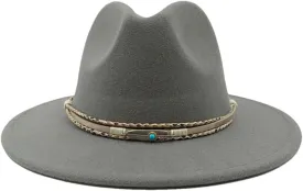 Fedoras Accessories Men's Gentlemen Women's Church Hat Wide Brimmed Jazz Hat Sombrero 6 M55-58cm