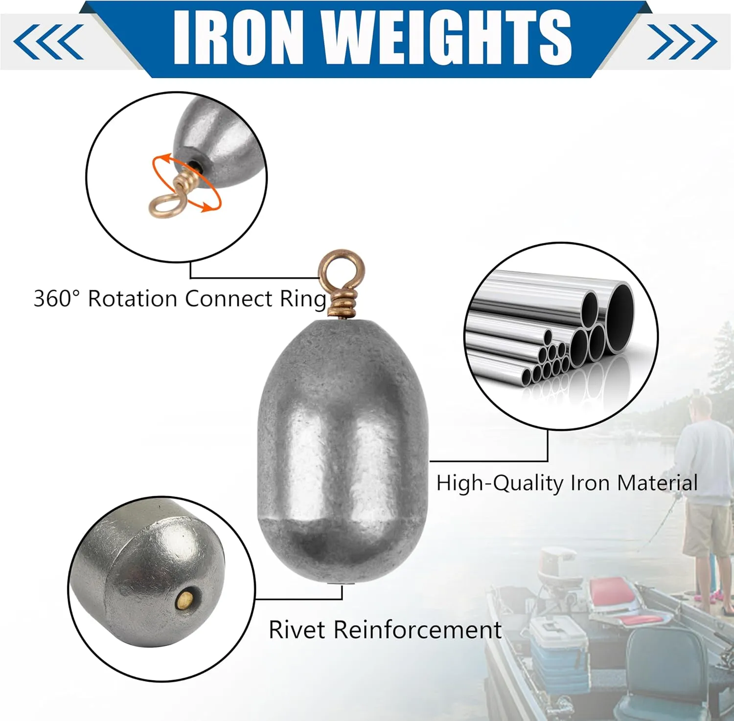 Fishing Weights Sinker,10/20pcs Bass Casting Sinker Weights Iron Weights Bell Sinkers Catfish Weights with Ring Water Drop Fishing Weight Sinkers for Saltwater Freshwater