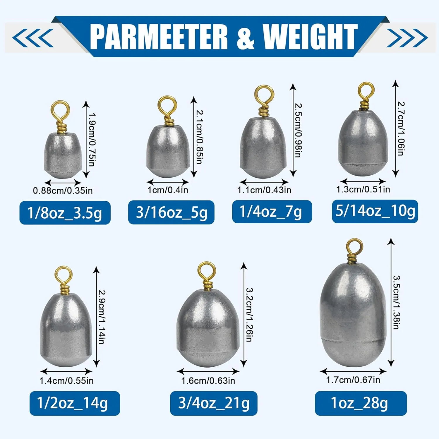 Fishing Weights Sinker,10/20pcs Bass Casting Sinker Weights Iron Weights Bell Sinkers Catfish Weights with Ring Water Drop Fishing Weight Sinkers for Saltwater Freshwater