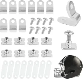 Framendino, Football Helmet Repair Kit R Shape Visor Clips Screws Nuts with Rubber Gaskets for Hockey Baseball Sports