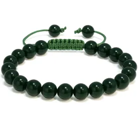 Green Jade Bracelet ??Healing Crystal Bracelet for Women, Men ??Chic Gemstone Bracelet for Men and Women ??8mm Round Bead Bracelets for Spiritual Healing, Protection, Positive Energy