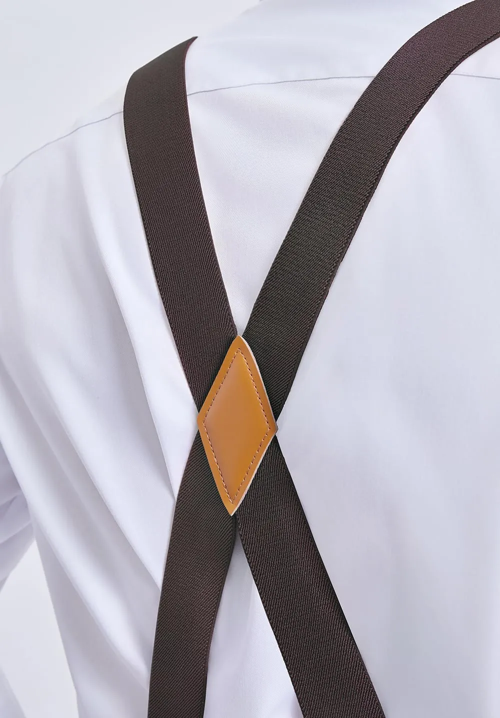 HISDERN Bow Tie and Suspenders for Men Elastic X-Back Suspender and Bowtie Set Adjustable Braces for Wedding Tuxedo