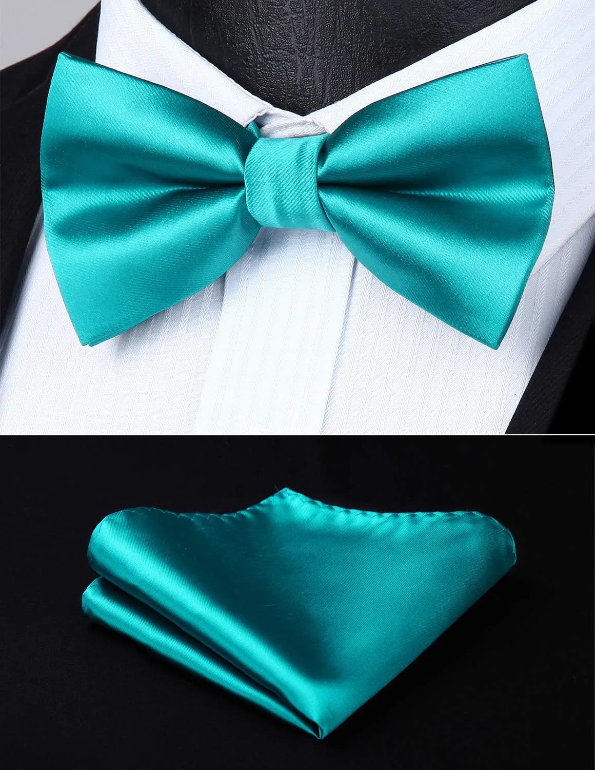 HISDERN Bow Tie and Suspenders for Men Elastic X-Back Suspender and Bowtie Set Adjustable Braces for Wedding Tuxedo