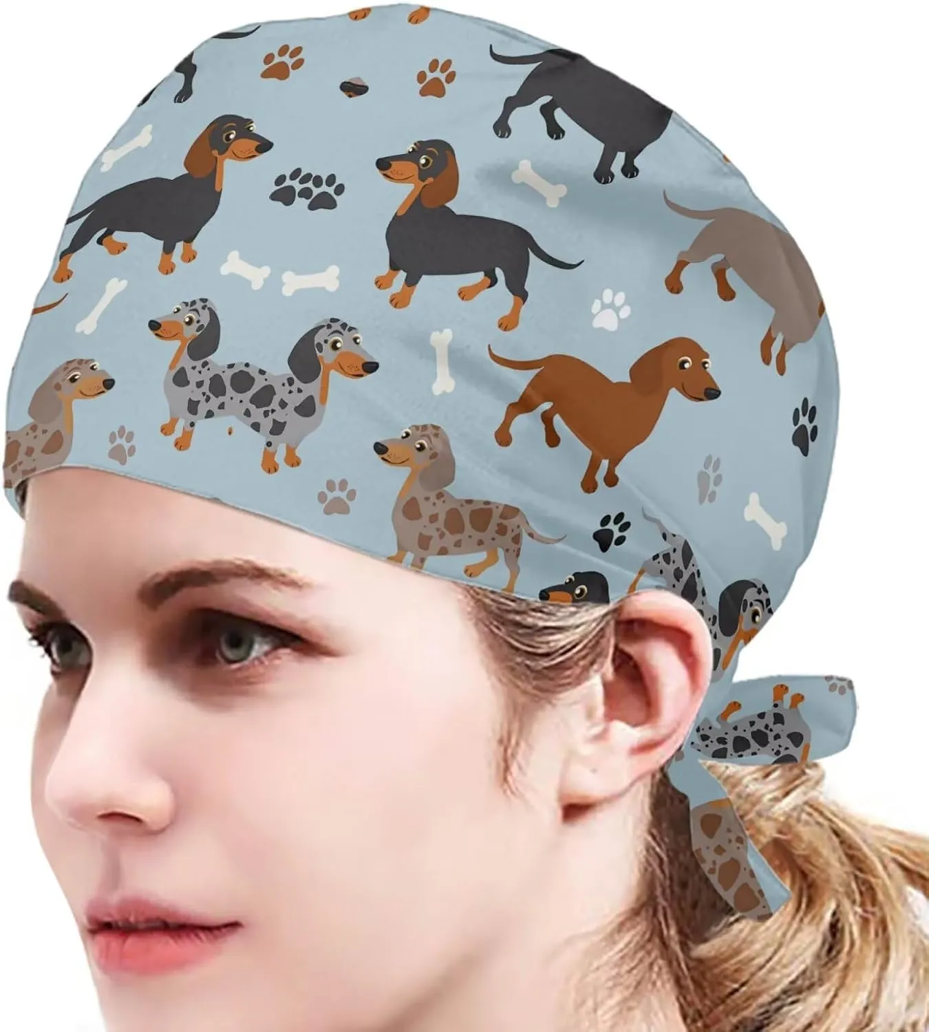 JoyLamoria Novelty Printed Cap with Sweatband Women Men Adjustable Tie Back Hats for Paiting
