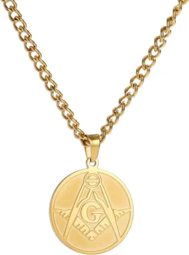 Jude Jewelers Stainless Steel Masonic Emblem Freemason Biker Statement Party Pendant Necklace