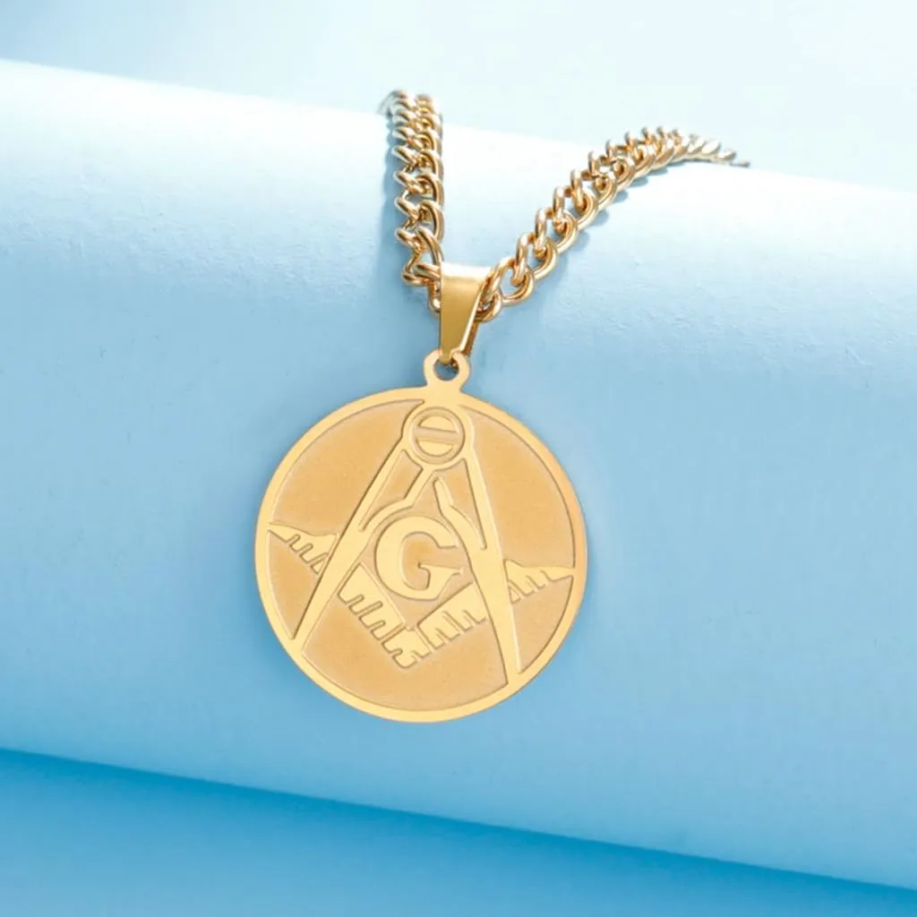 Jude Jewelers Stainless Steel Masonic Emblem Freemason Biker Statement Party Pendant Necklace