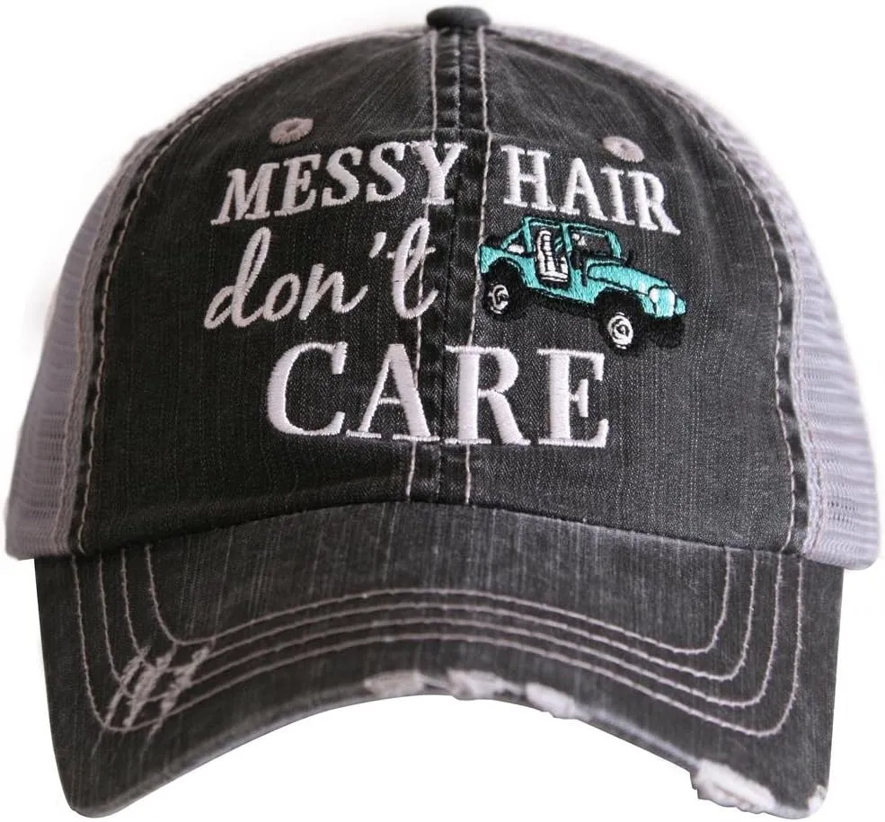 KATYDID Messy Hair Don't Care Baseball Hats Cap - Trucker Hat for Women - Stylish Cute Sun Hat