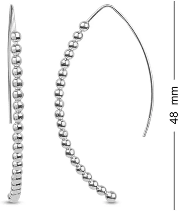 LeCalla 925 Sterling Silver Wire Threader Earrings for Women Teen