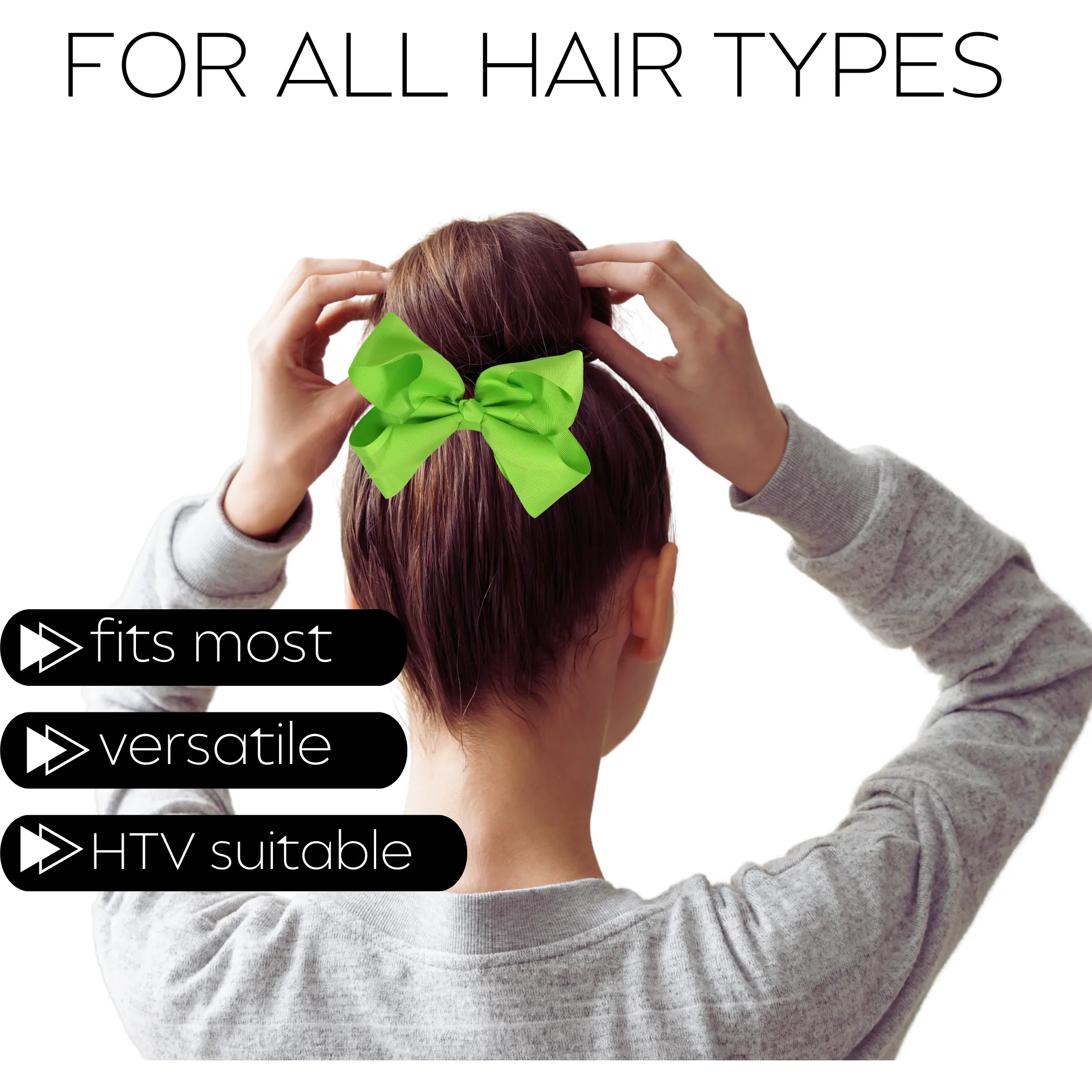 Lime Classic Hair Bows - 10 Pack