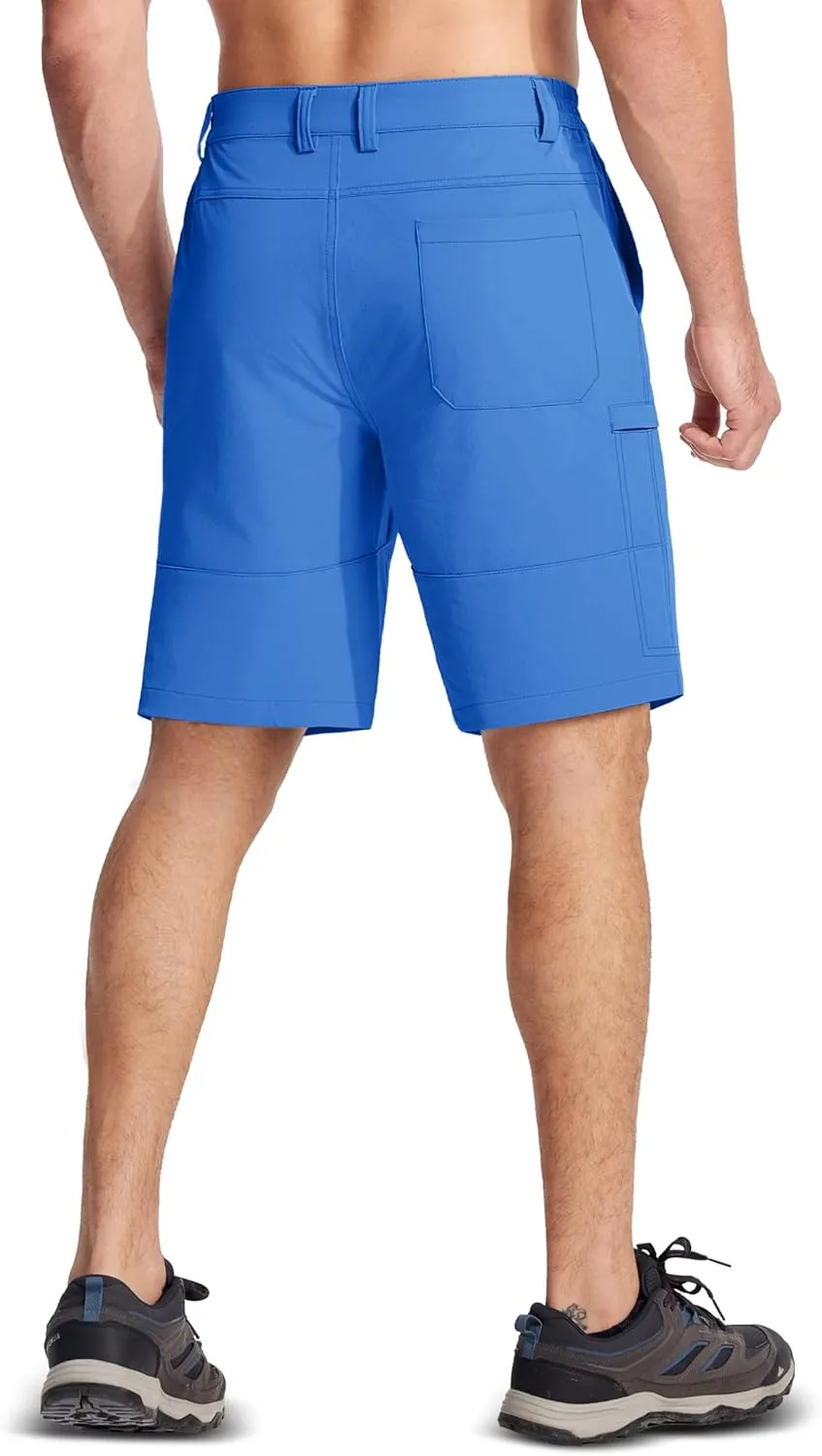 MAGCOMSEN Men's Hiking Cargo Shorts Quick Dry Lightweight 9" Golf Shorts Summer Casual Work Outdoor with 5 Zipper Pockets