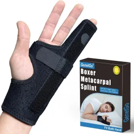 Metacarpal Finger Splint Hand Brace - Pinky Ring Finger Immobilizer For Boxer Fractures -Fit for Both Left or Right Hand (X-Small)
