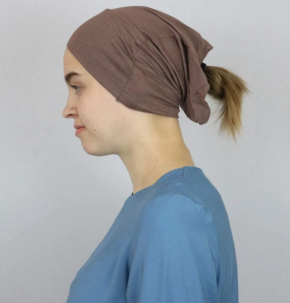 Modefa Islamic Turkish Women's Plain Solid Jersey Criss Cross Tube Hijab Bonnet Muslim Scarf Cap Bone Underscarf