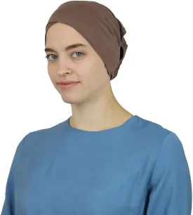 Modefa Islamic Turkish Women's Plain Solid Jersey Criss Cross Tube Hijab Bonnet Muslim Scarf Cap Bone Underscarf
