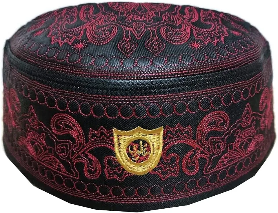 Muslim Kufi Hat for Men ALW011 Islam Prayer Skull Cap Unique Design Topi Ramadan Eid Gift