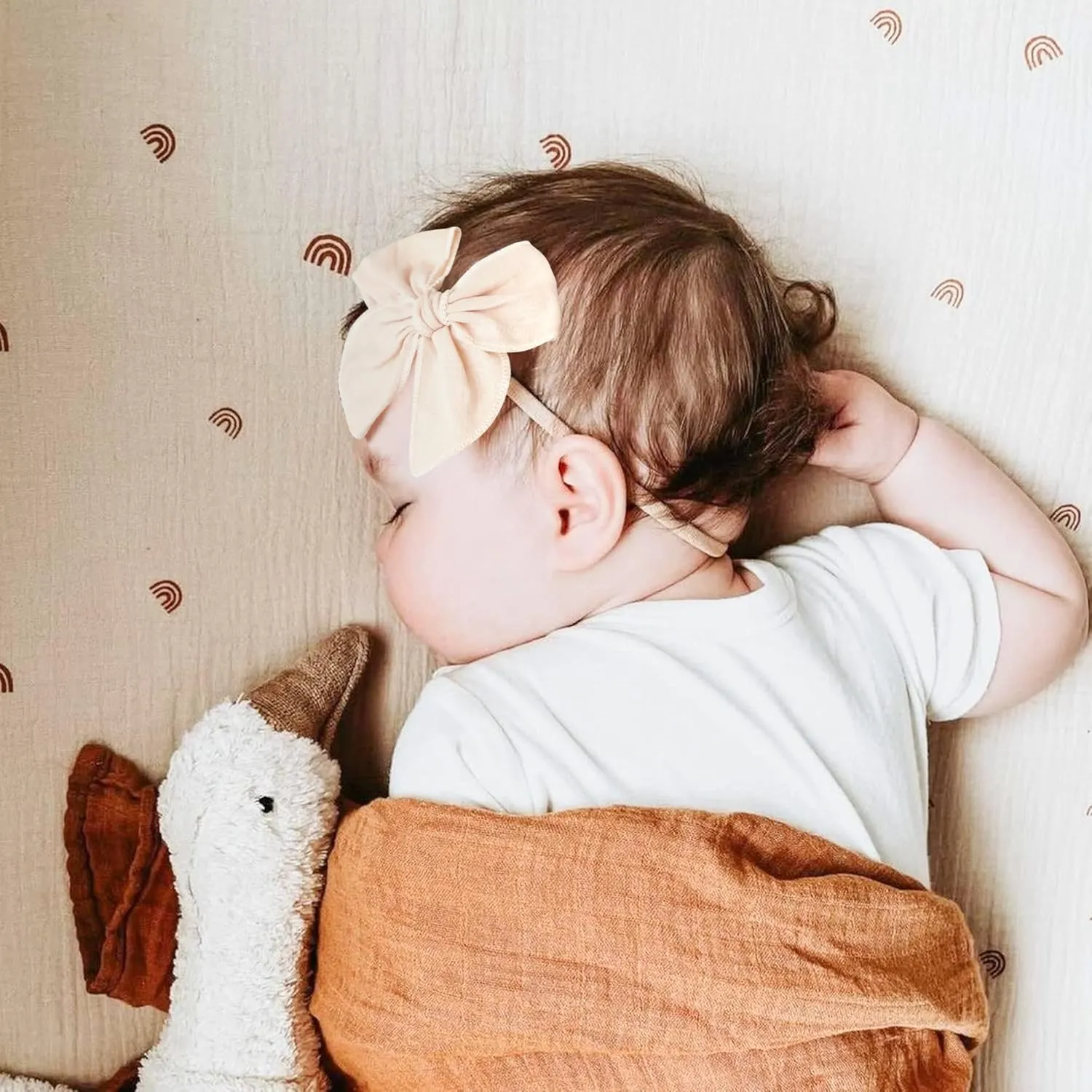 Niceye Baby Girl Bows and Headbands, Stretchy Nylon Hairbands Hair Bows for Newborns, Infants, Toddlers - Handmade Baby Hair Accessories for Girls