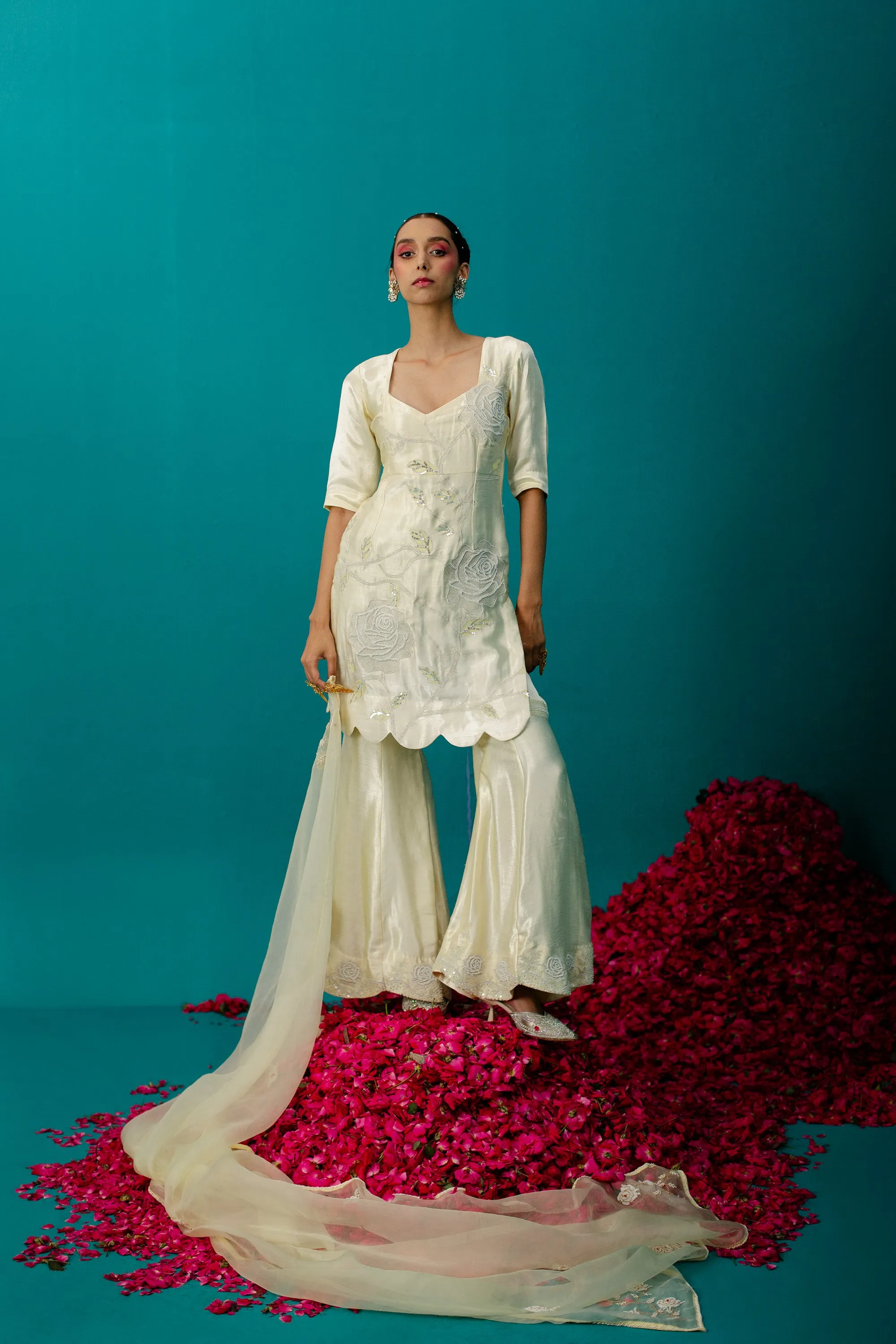 Ombre Yellow Sequence  Sharara