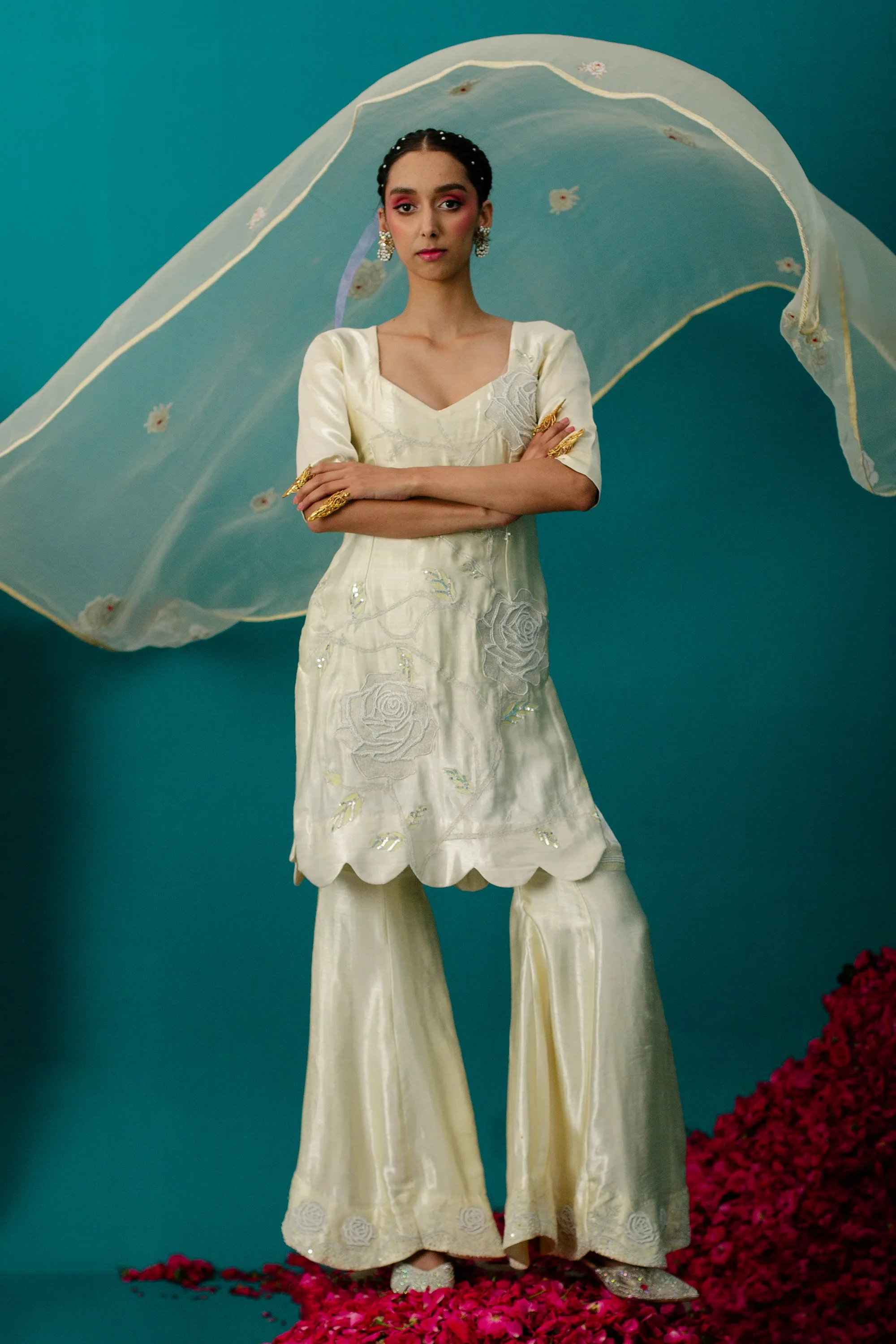Ombre Yellow Sequence  Sharara
