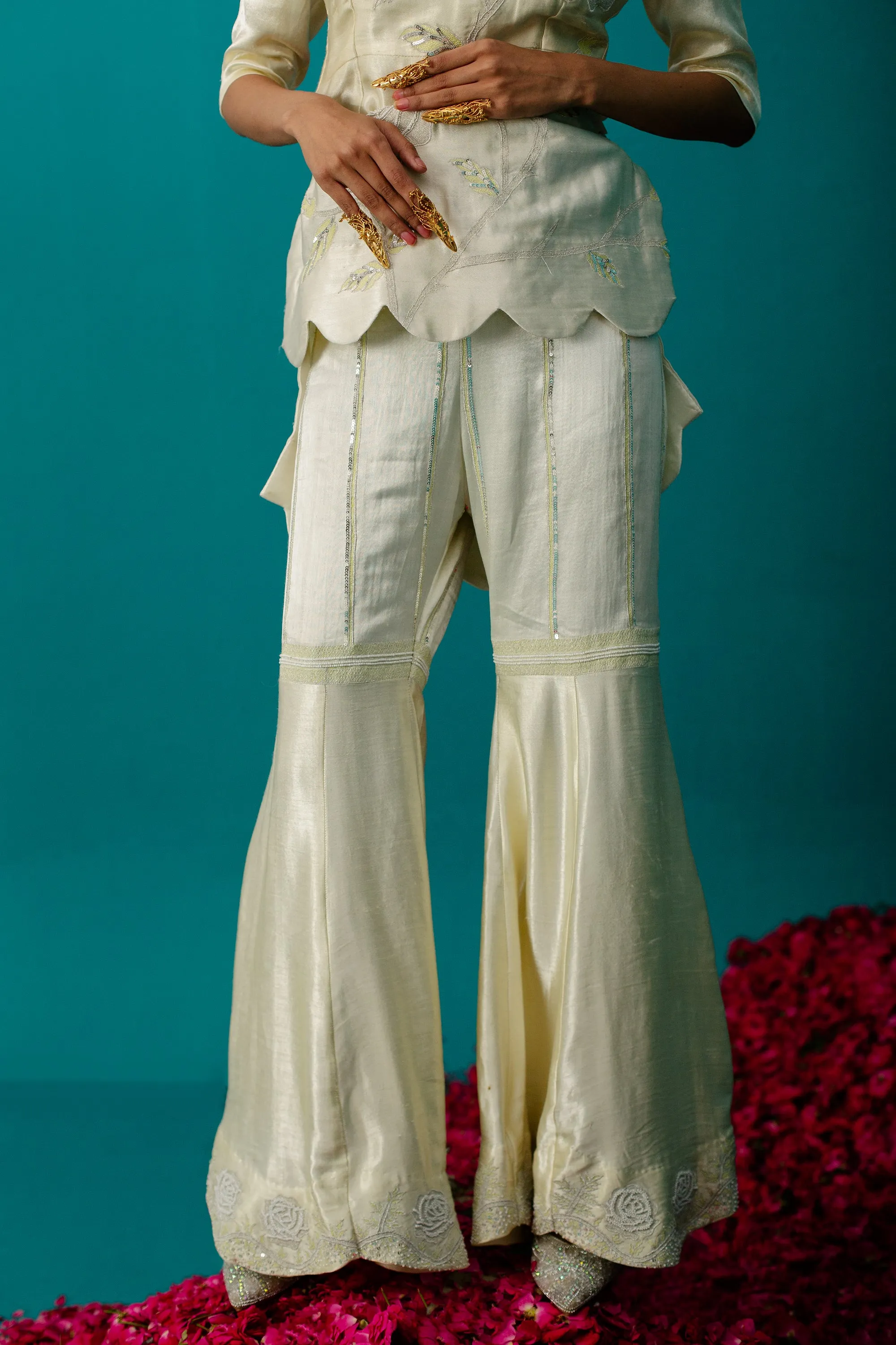 Ombre Yellow Sequence  Sharara