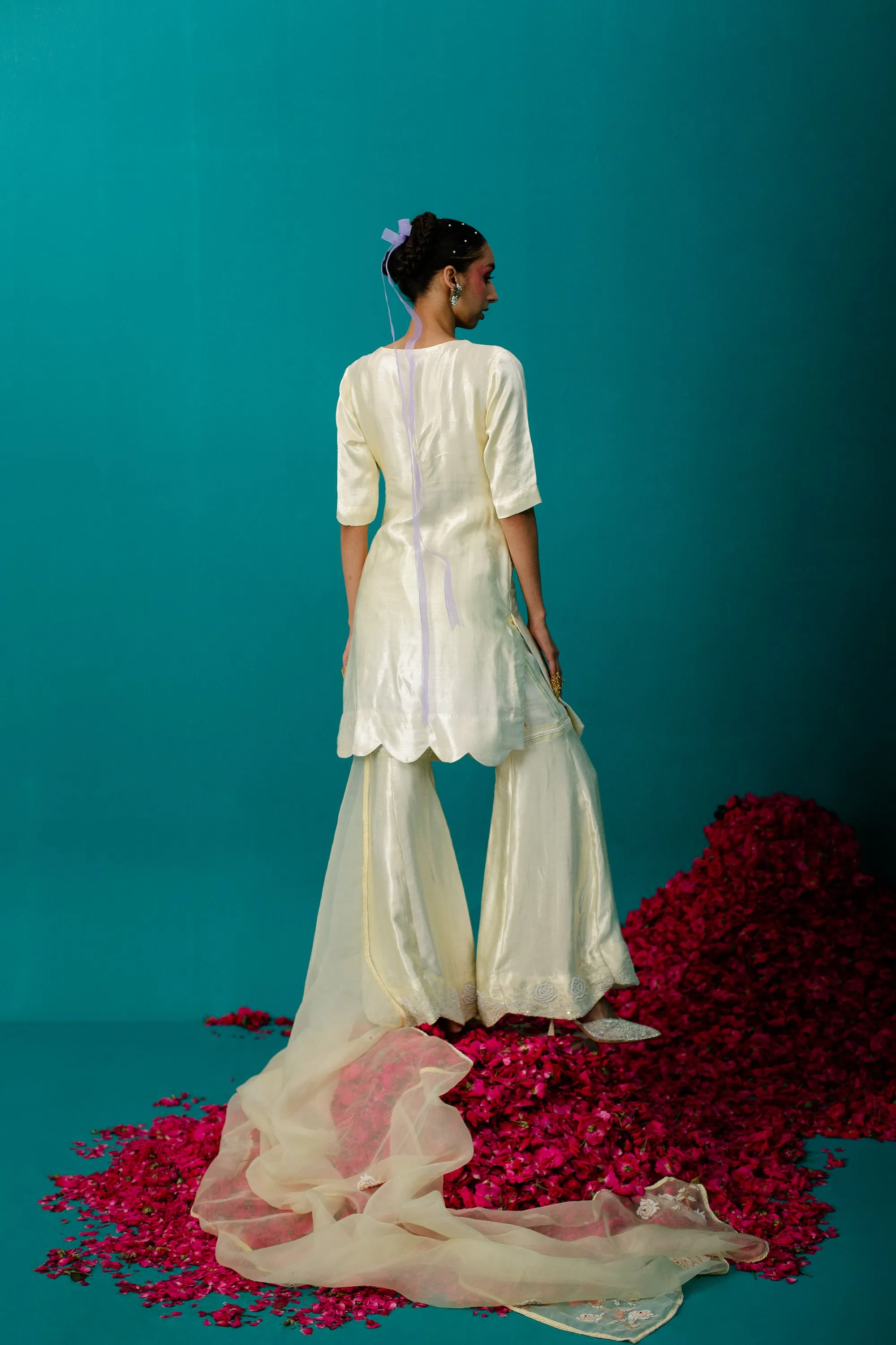 Ombre Yellow Sequence  Sharara