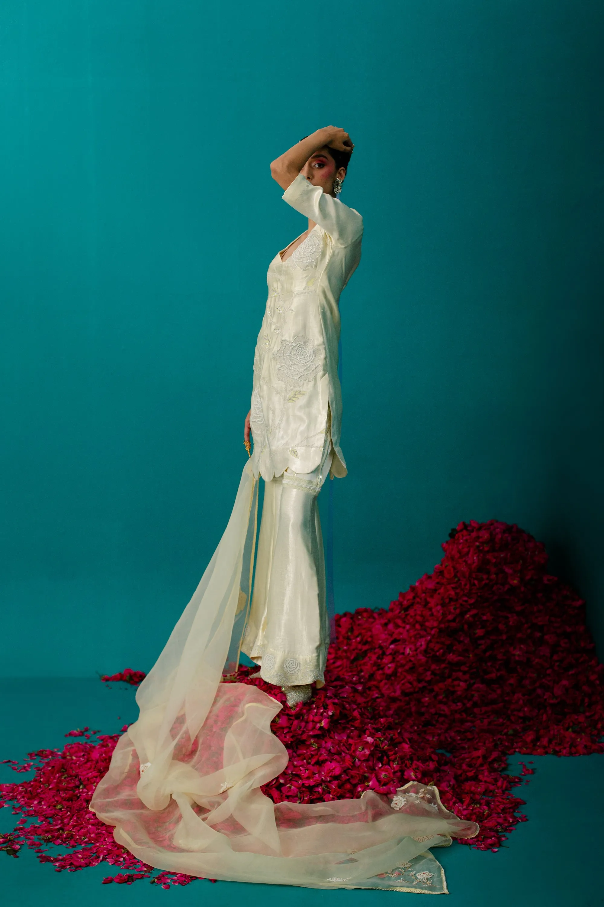 Ombre Yellow Sequence  Sharara